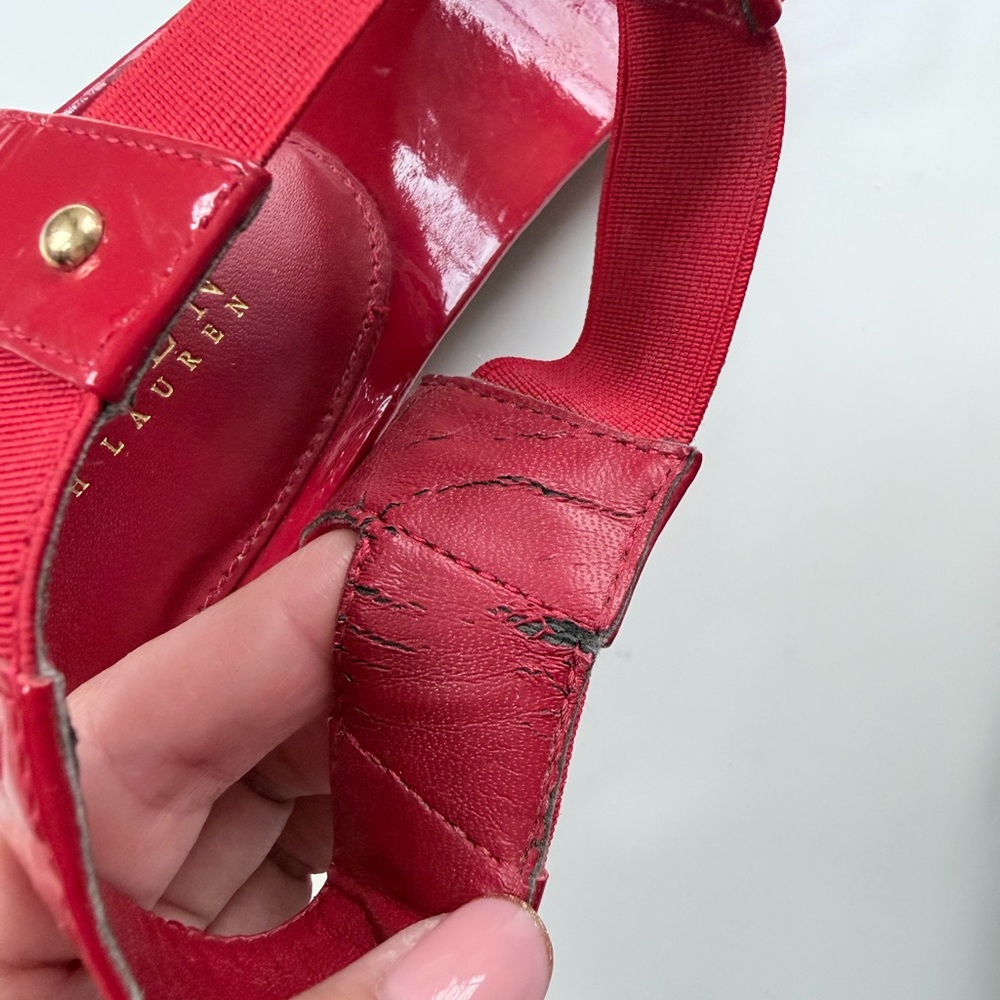 Lauren Ralph Lauren Red Wedge Sandals - Picture 11 of 13